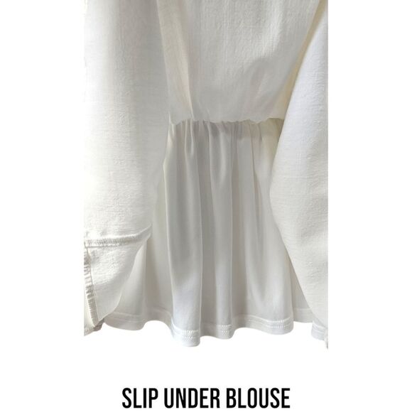 New TORRID Cloud dancer white smokedโbodice long sleeve cropped babydoll/Blouse - Picture 10 of 16